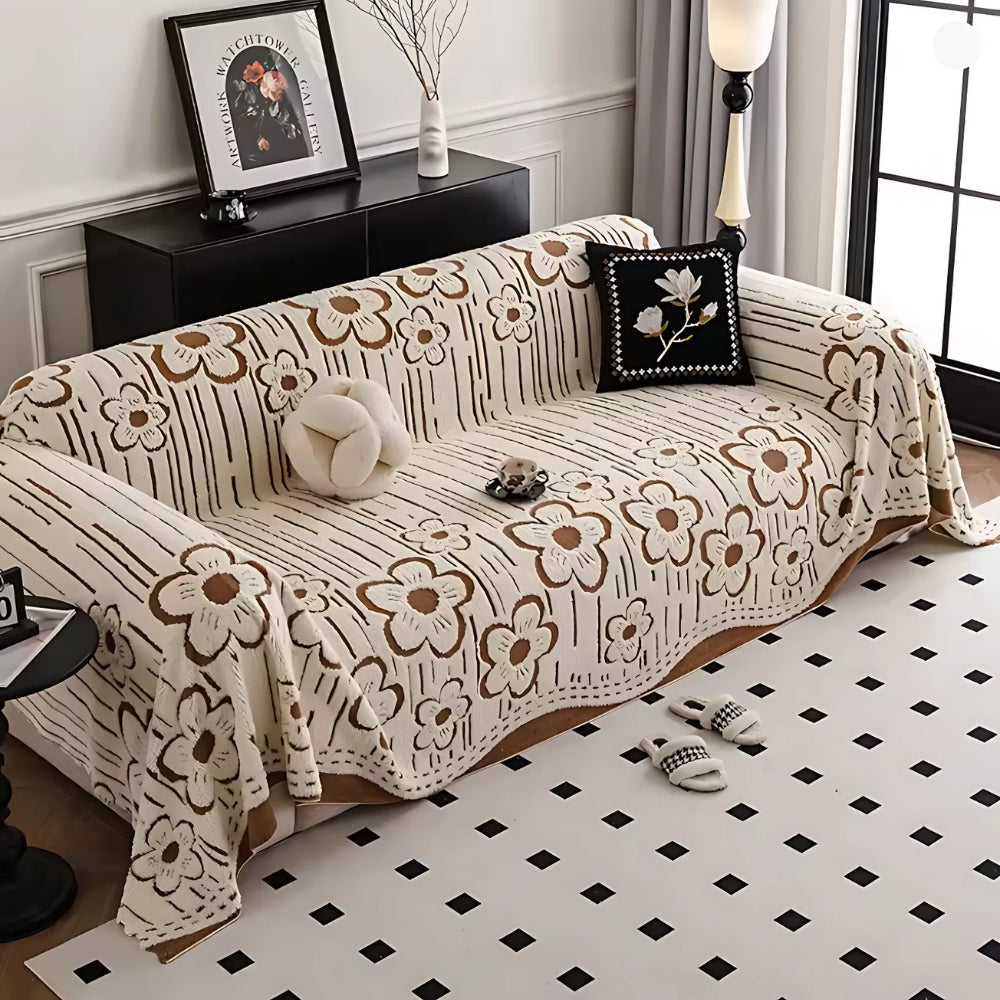 BowLift | Embroidered Flower Soft Sofa Cover