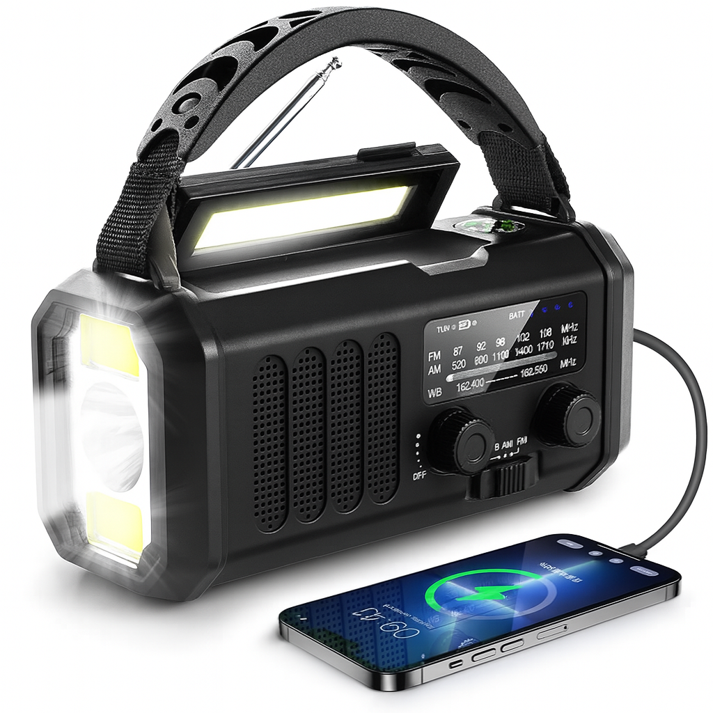 BowLift | Emergency Wave Crisis Radio – Emergency Radio with Power Bank, LED Flashlight, Dynamo and Compass