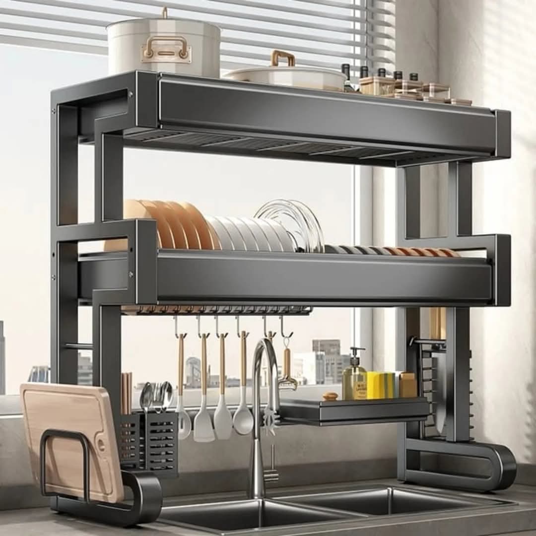 BowLift | 2-tier dish rack over the sink