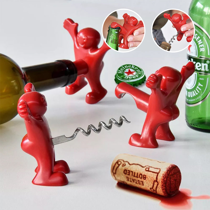 BowLift | Happy Man Corkscrew - Bottle Opener, & Wine Stopper