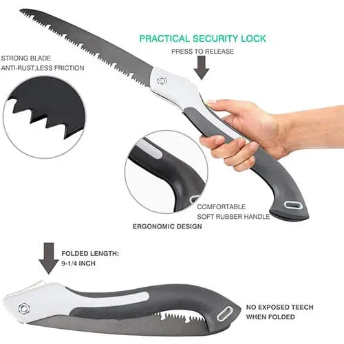 BowLift | Folding Saw made of Carbon Steel – Fast Cut through Ω Tooth Design