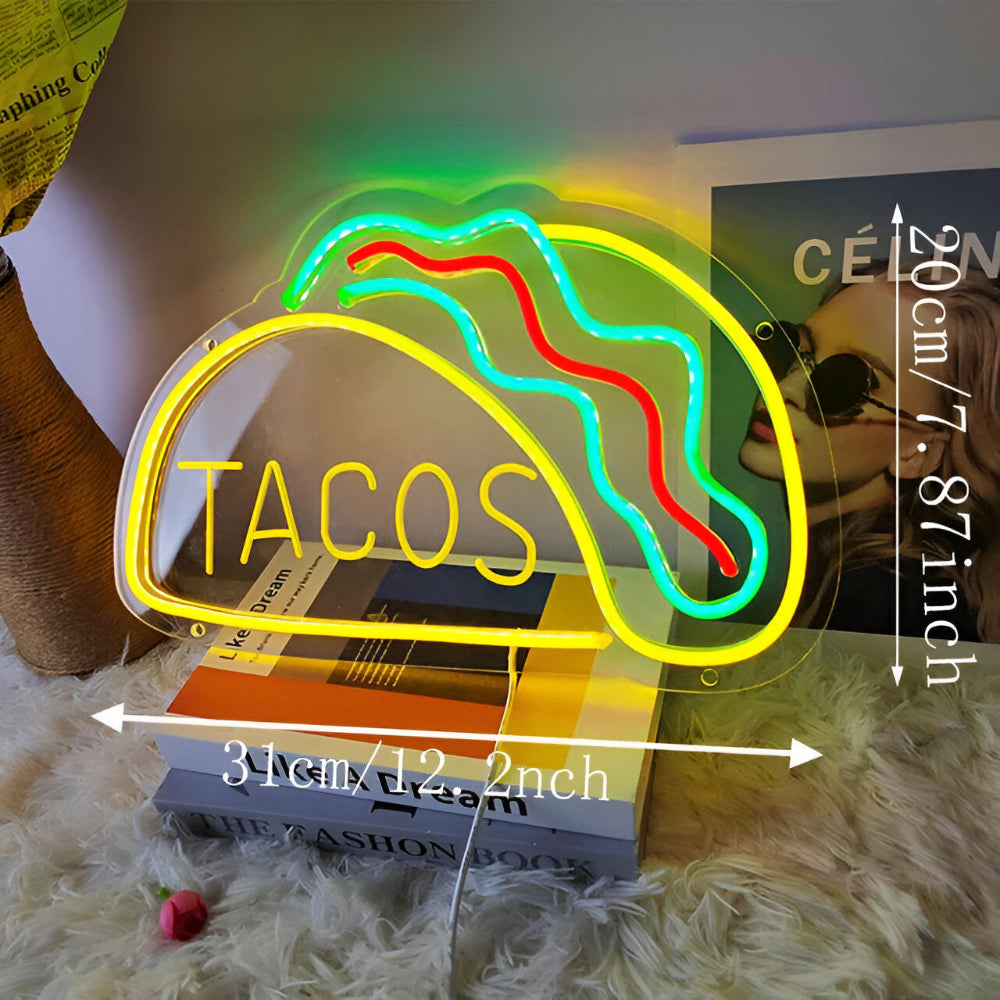 BowLift | Fast Food LED Neon Light – Colorful Wall Decoration with USB Connection