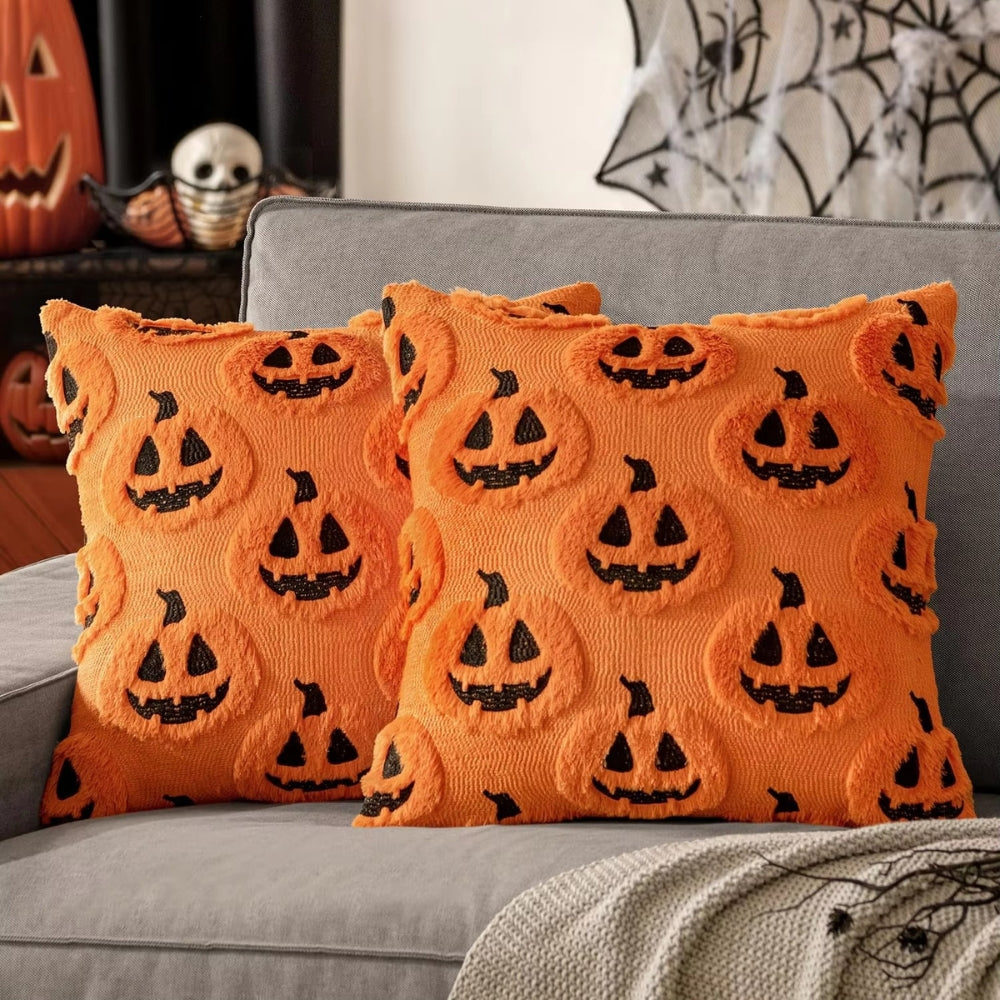 BowLift | Faux Fleece Halloween Pumpkin Cushion Cover