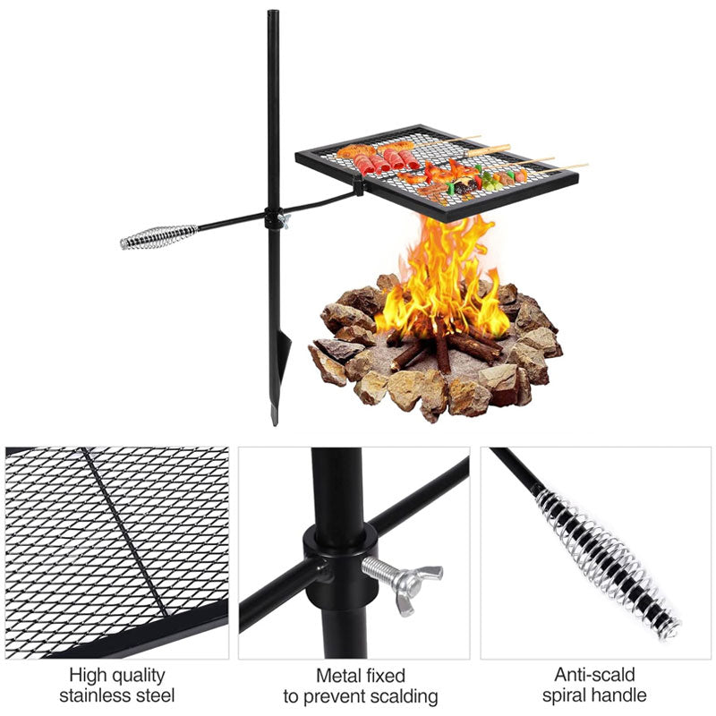 BowLift | Rotating Campfire Grill, Camping Grill, Suitable For Outdoor Open Flame Cooking