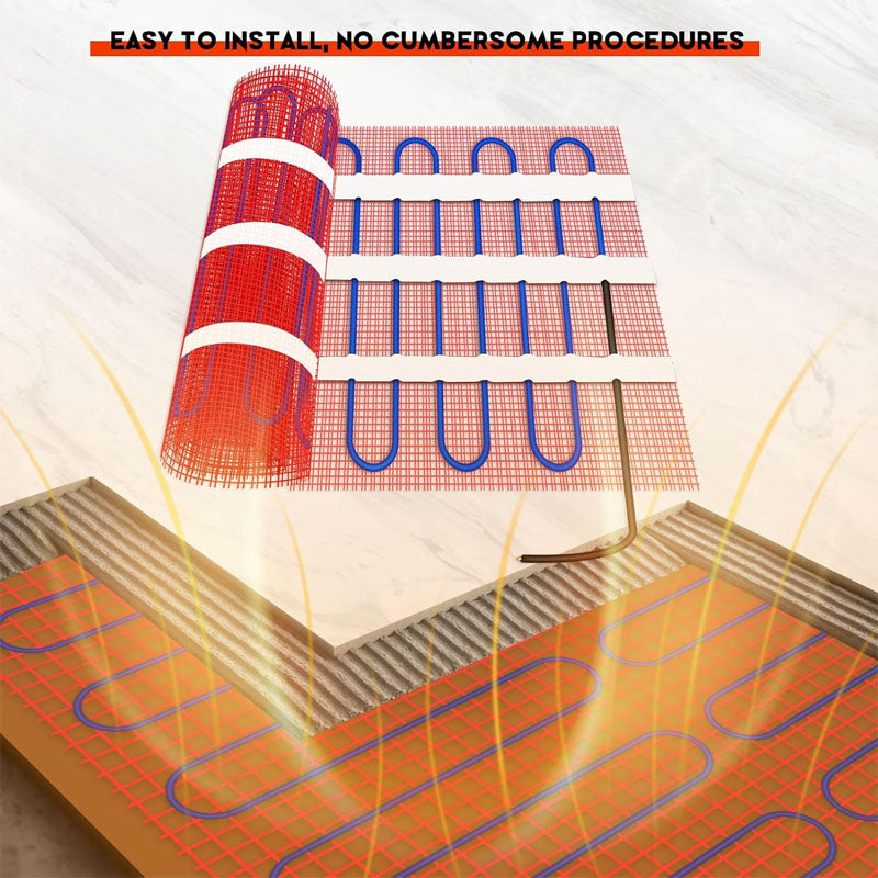 BowLift | Floor Heating Mat 16 Sqft Heating Mat 180W 120V Electric Radiant Floor Heating System for Easy Installation on The Floor