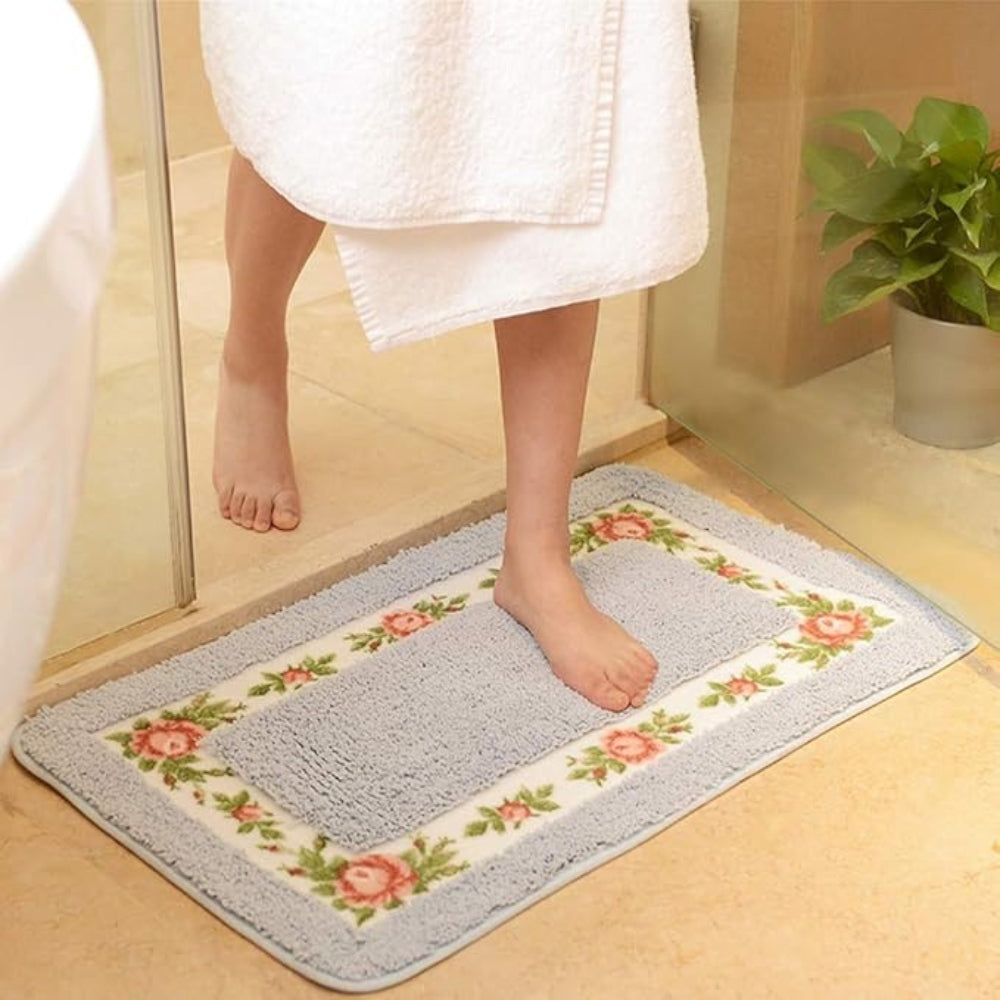 BowLift | Floral Border Absorbent Bath Mat