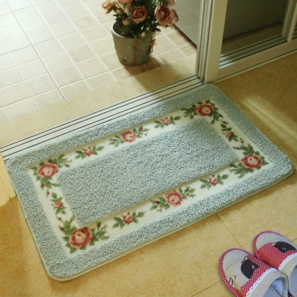 BowLift | Floral Border Absorbent Bath Mat