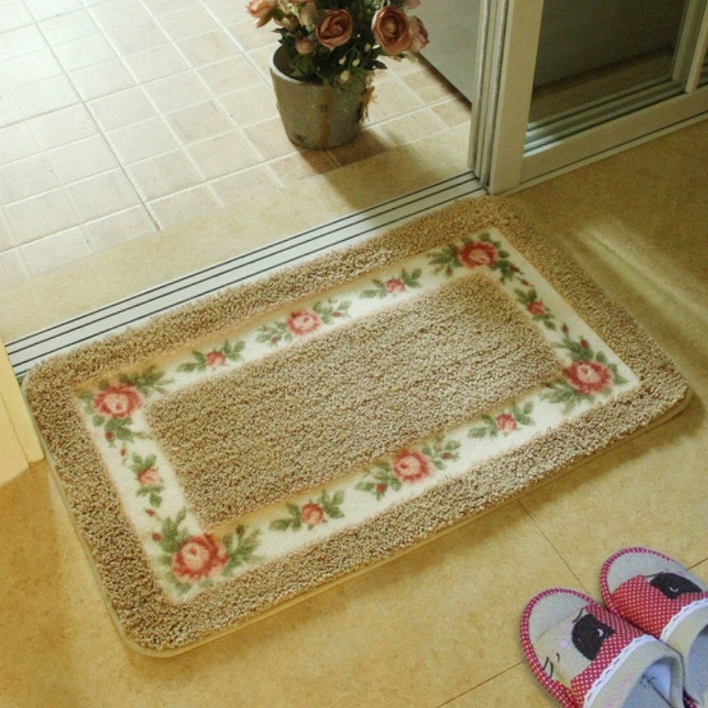 BowLift | Floral Border Absorbent Bath Mat