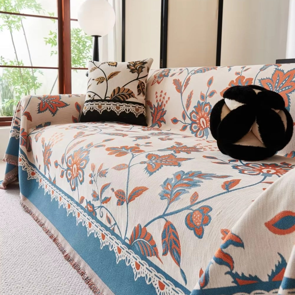 BowLift | Floravell Vintage Chenille Sofa Cover