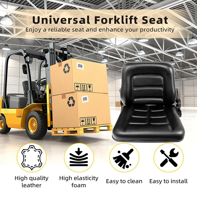 BowLift | Universal Forklift Seat with Adjustable Backrest Durable Leather Comfortable Forklift Seat Fits Forklift, Dozers, Excavators, Tractors