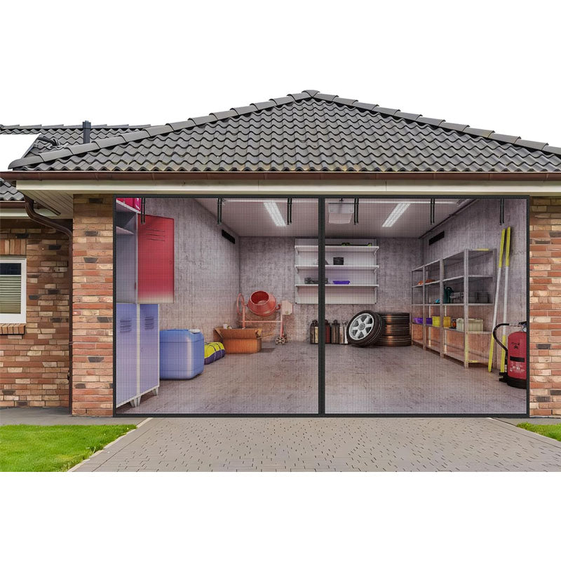 BowLift | Garage Door Screen 16x7ft Garage Screen Door or 2 Cars Kids / Pets Friendly Easy Assembly