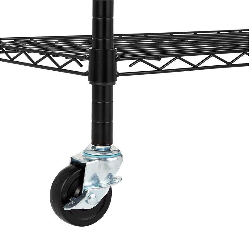 BowLift | Garage Storage Rack 4-Tier Adjustable 3'' Wheel Casters Metal Organizer Wire Rack for Kitchen Pantry Basement Bathroom