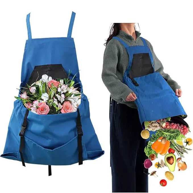 BowLift | Gardening apron with cross straps – Large emptying pocket & breast pocket
