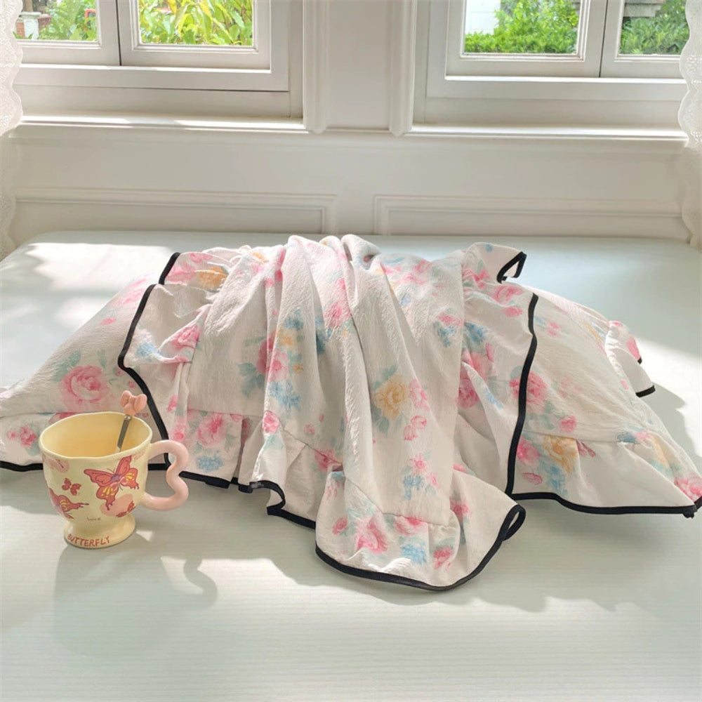 BowLift | Gauze Floral Ruffled Lace Pillowcases
