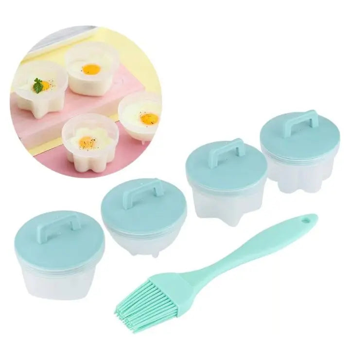 BowLift | Cooked Egg Mold Set | Funny Breakfast Eggs (4 pcs. + Brush)