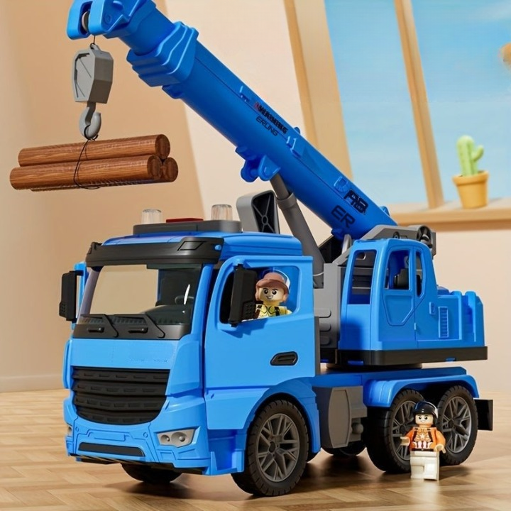 BowLift | Crane Truck Toy with Light & Sound – Movable Boom for Construction Role Play