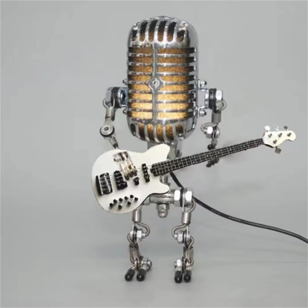 BowLift | Designer table lamp robot with guitar for modern and creative interiors