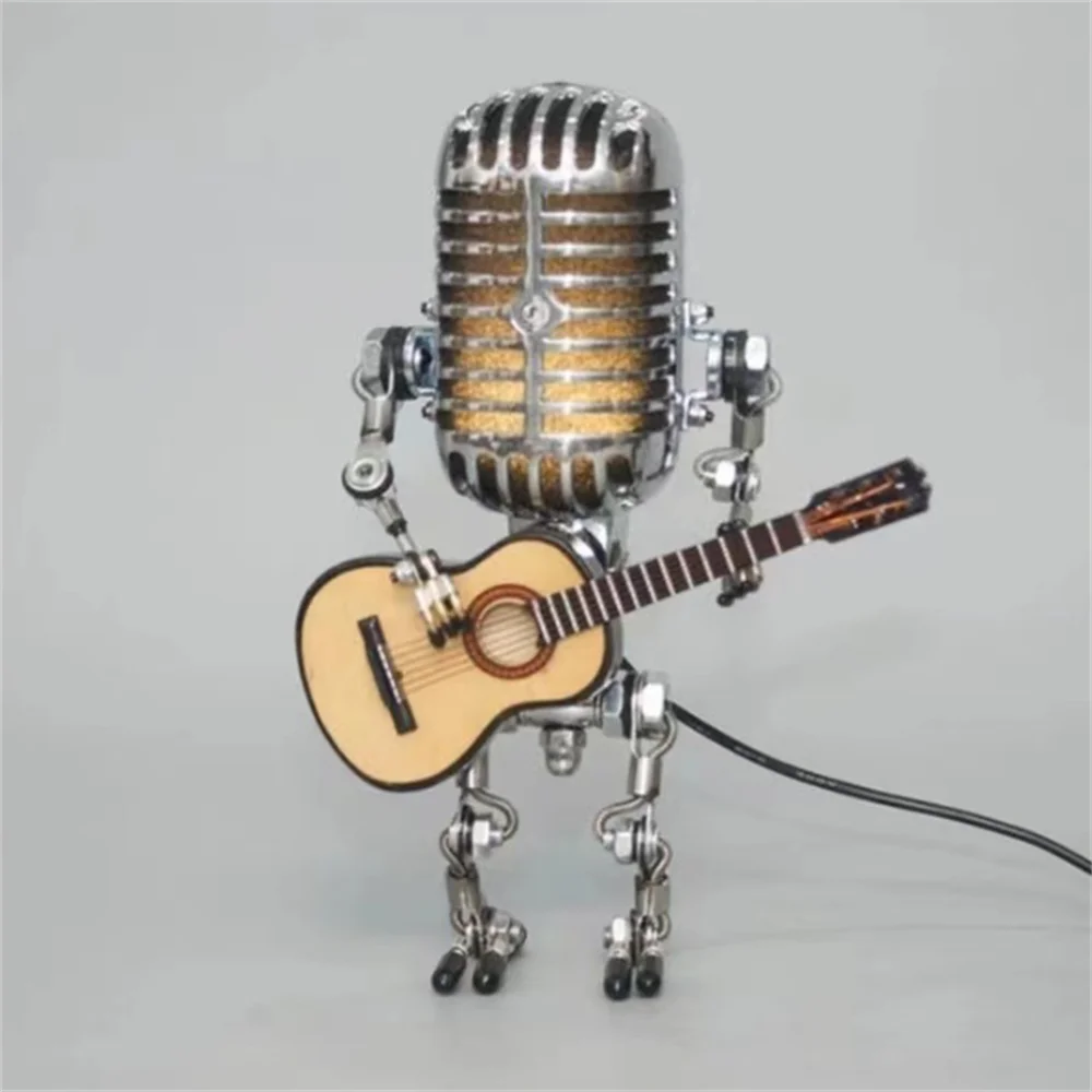 BowLift | Designer table lamp robot with guitar for modern and creative interiors