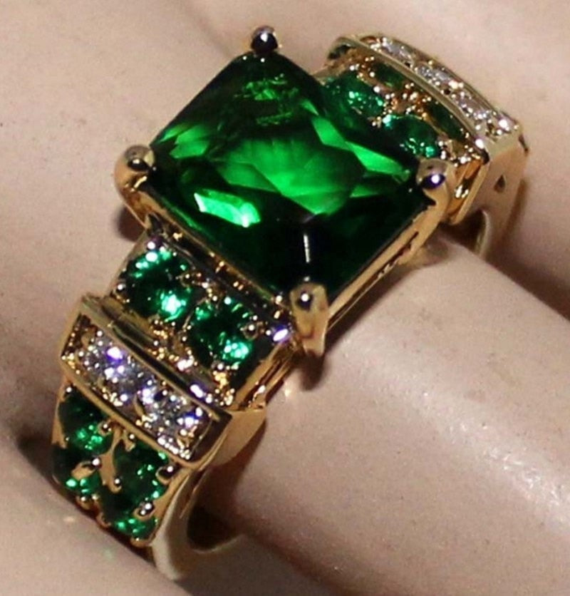 BowLift | Fashion Exquisite Luxury Popular Shiny Green High Quality Zircon Wedding Ring