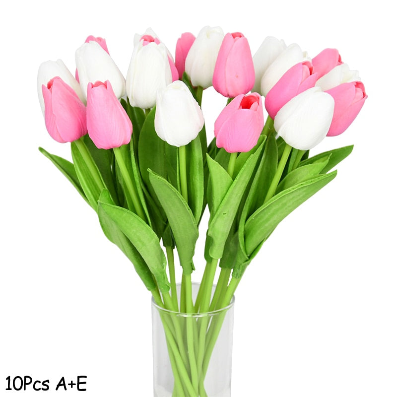 BowLift | Artificial Flower Bouquet with Tulips, Decoration (10 Pieces)