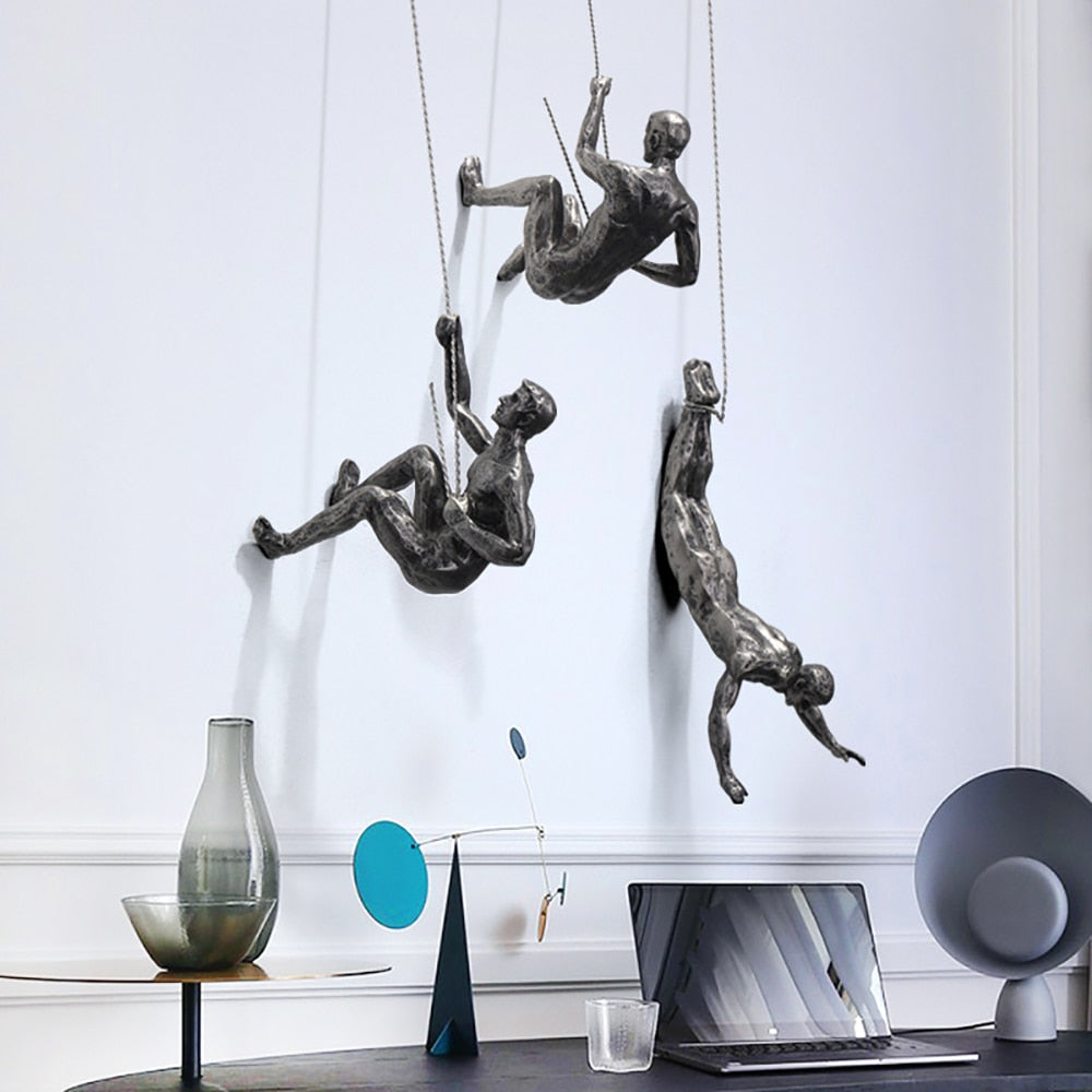 BowLift | CraftedClimb Climbing Figures Wall Decoration – Inspiring Wall Art of Resin and Iron