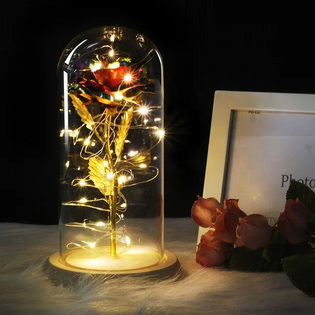 BowLift | Eternal Rose in Glass Dome | Handpicked, LED Lit & Ideal for Romantic Gifts and Home Decor