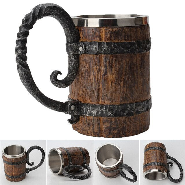 BowLift | Ancient Time Stainless Steel Wooden Mug