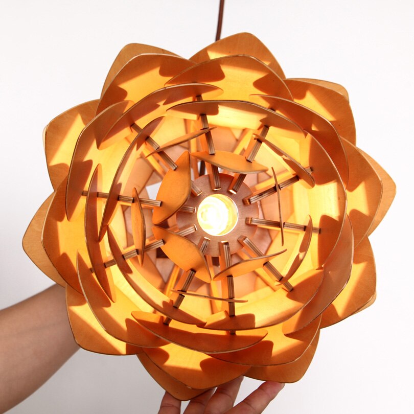 BowLift | Handcrafted Wooden Pine Cone Pendant Light