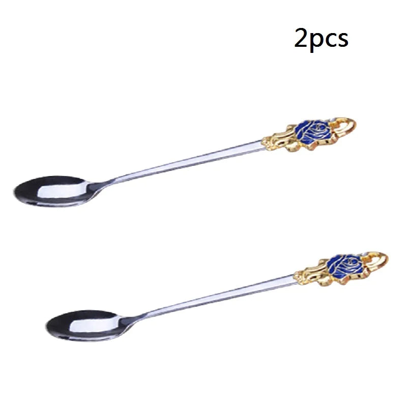 BowLift | Handcrafted Enamel Coffee Mugs Rose-Glass Tea Cup with Steel Spoon Luxury Unique Gifts for Wedding Valentine's Day Birthday Gifts