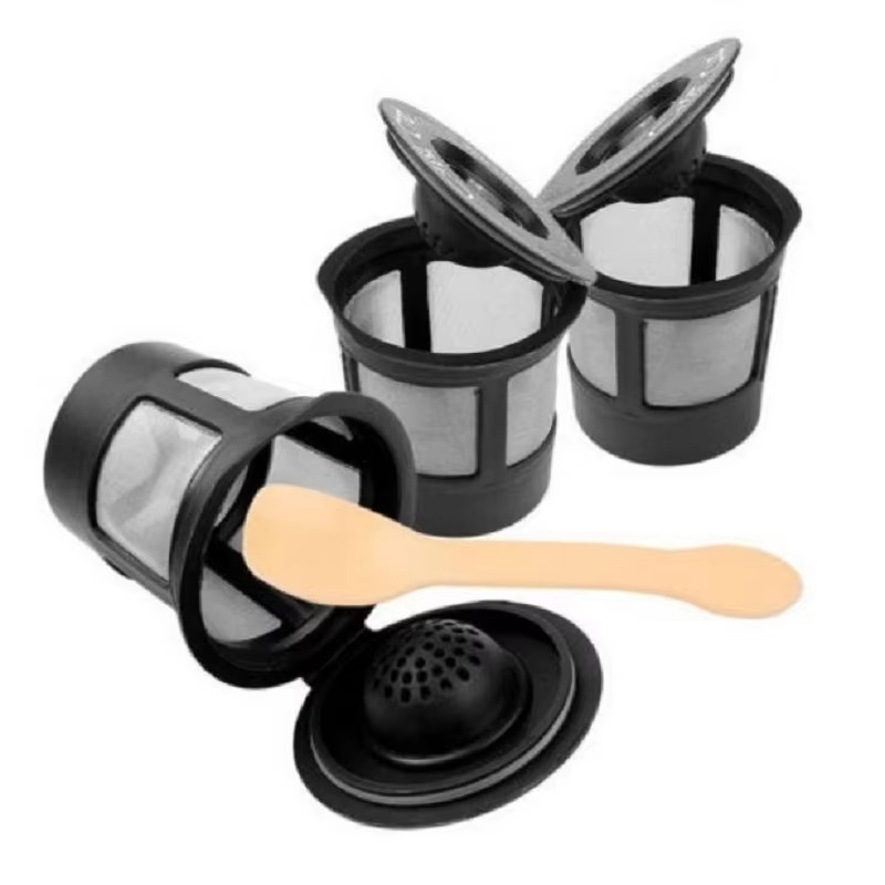 BowLift | 3-Pack Reusable Stainless Steel Coffee Filter Pods with Spoon for 1.0 and 2.0 Brewers