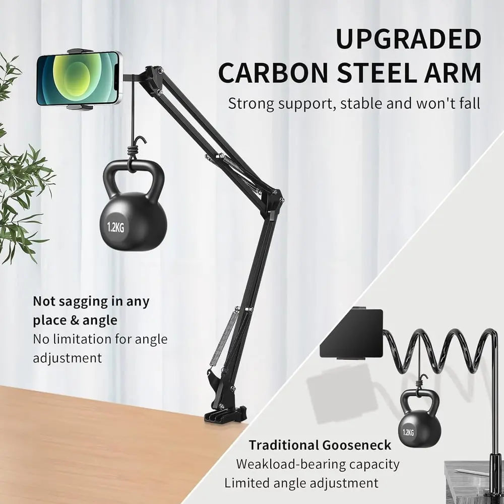 BowLift | Device holder for the bed with long arm – Holds devices up to 1.2 kg safely