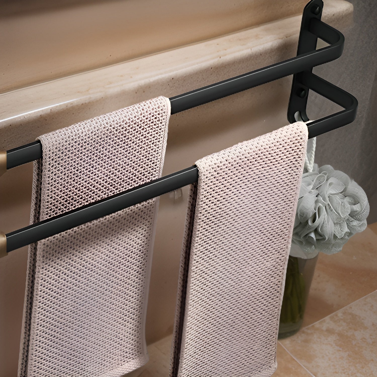 BowLift | HangEase 3-Layer Wall-Mounted Towel Holder – Aluminum Space-Saving Design