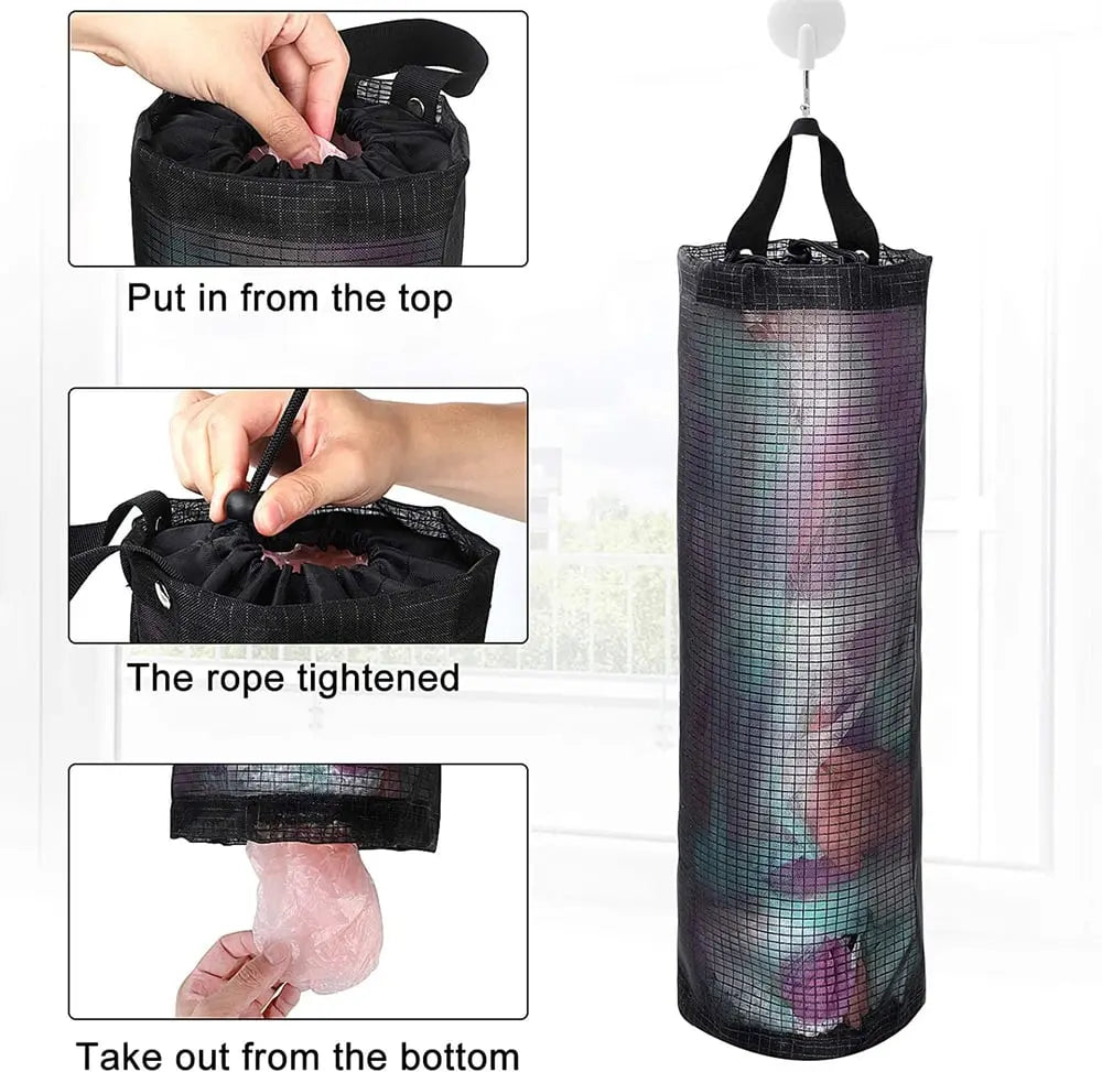 BowLift | Hanging Mesh Organizer for Bags – Neatly Store Plastic Bags