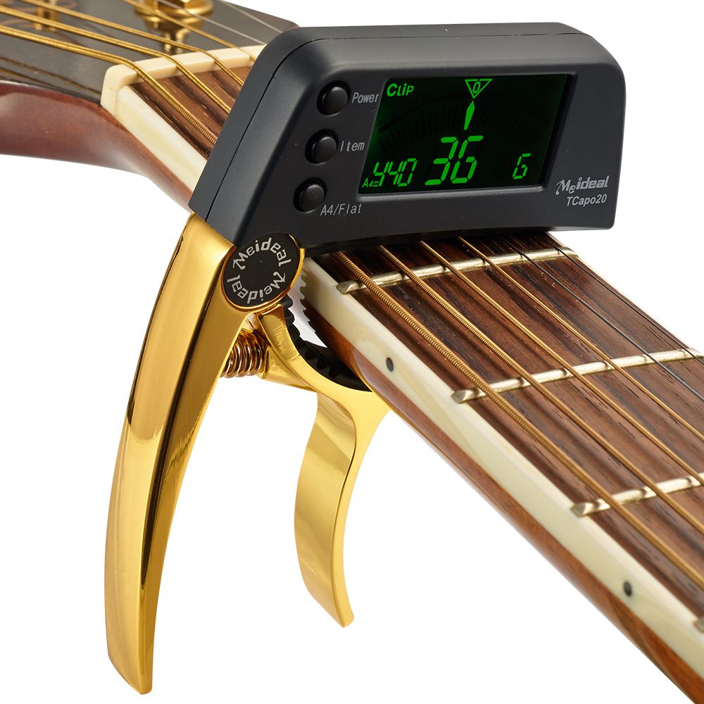 BowLift | Capo & Tuner "TuneGrip" – 2-in-1 Guitar accessory with LCD screen