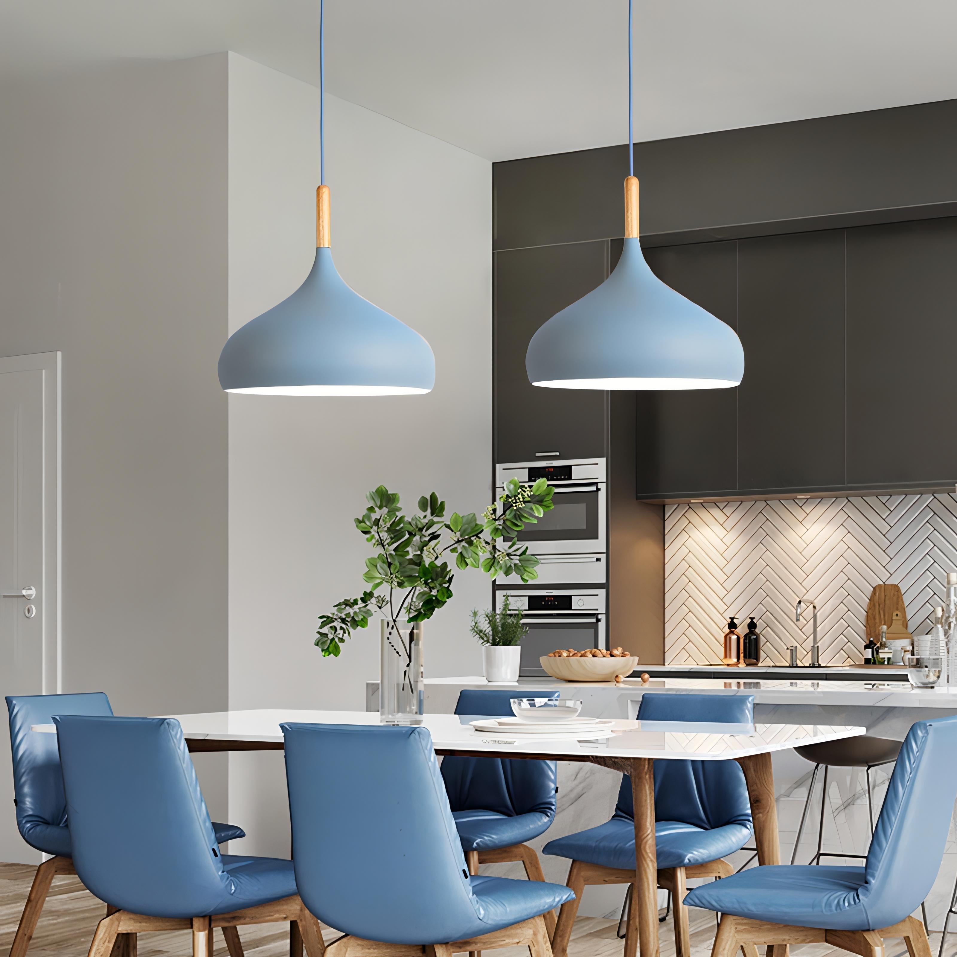 BowLift | Talon - Modern Drop-Shaped Wooden Pendant Light Scandinavian Ceiling Light