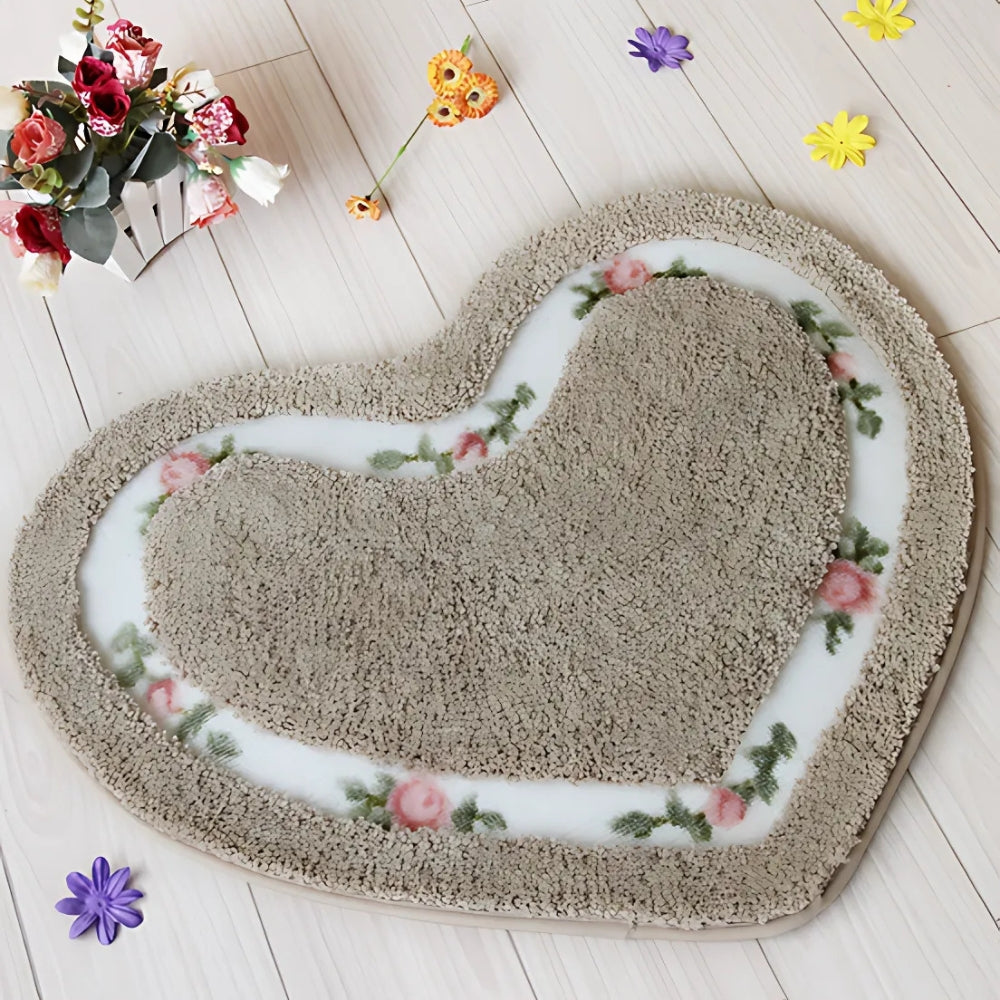 BowLift | Heart Floral Tufted Bath Mat
