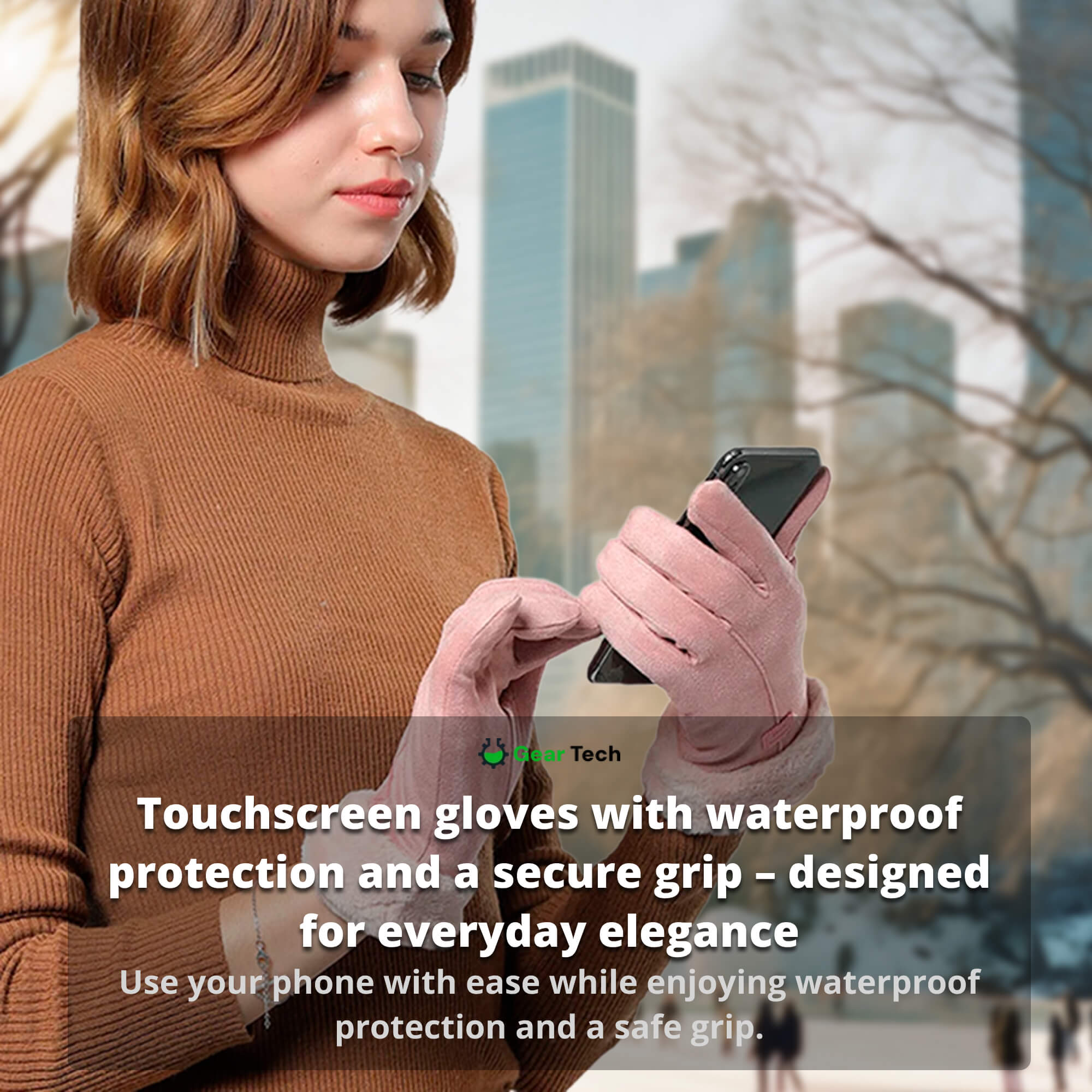 BowLift | Heated Gloves for Women UK – Ladies Thermal Waterproof Winter Gloves with Touch Screen & USB Rechargeable Warm Design