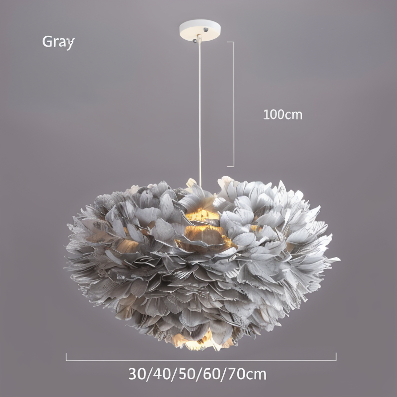 BowLift | Dreamcatcher Feather Chandelier - Handmade, adjustable pendant light