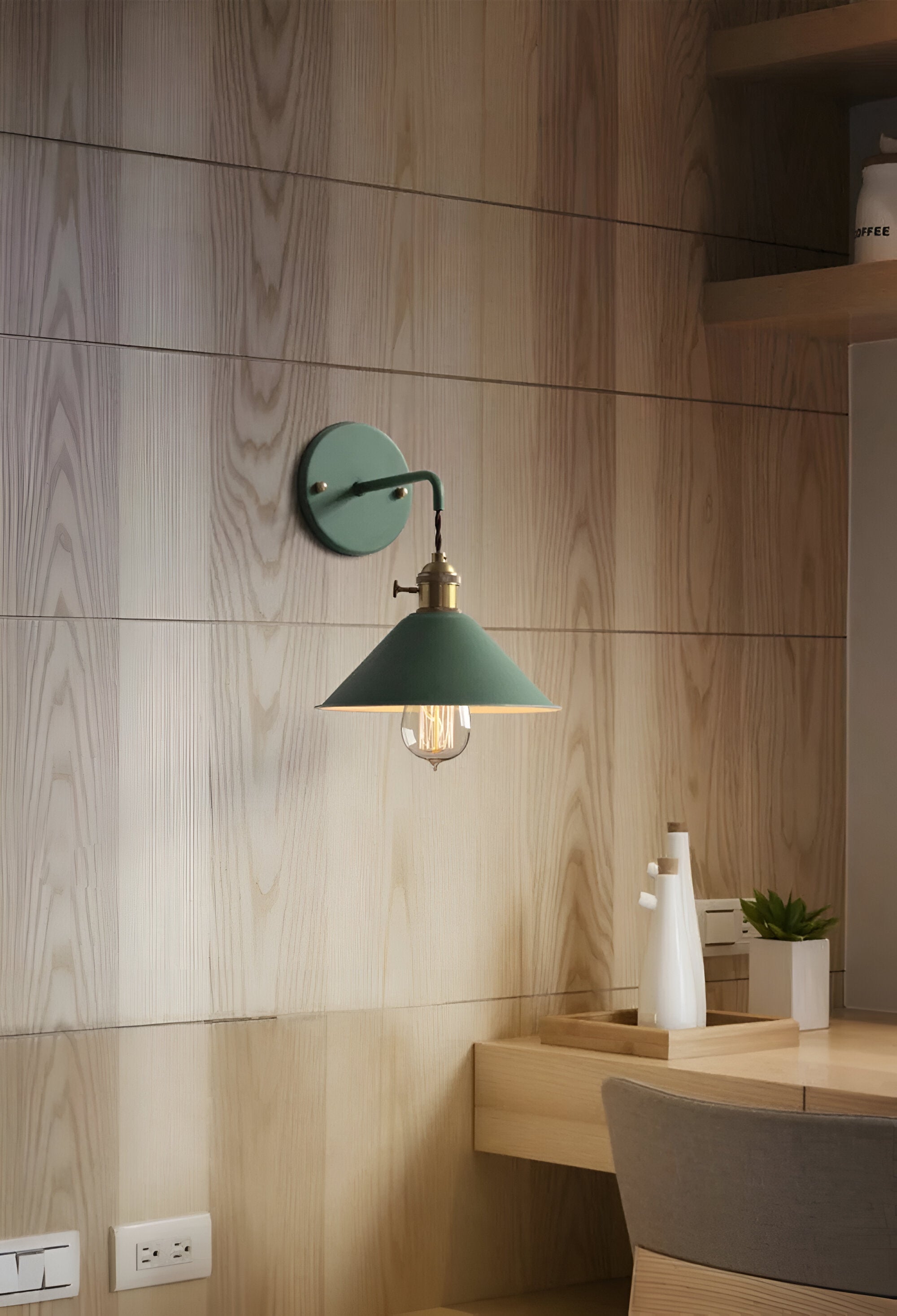 BowLift | Retro Vintage Wall Lamp - Vintage-inspired Cone Metal Wall Lamp