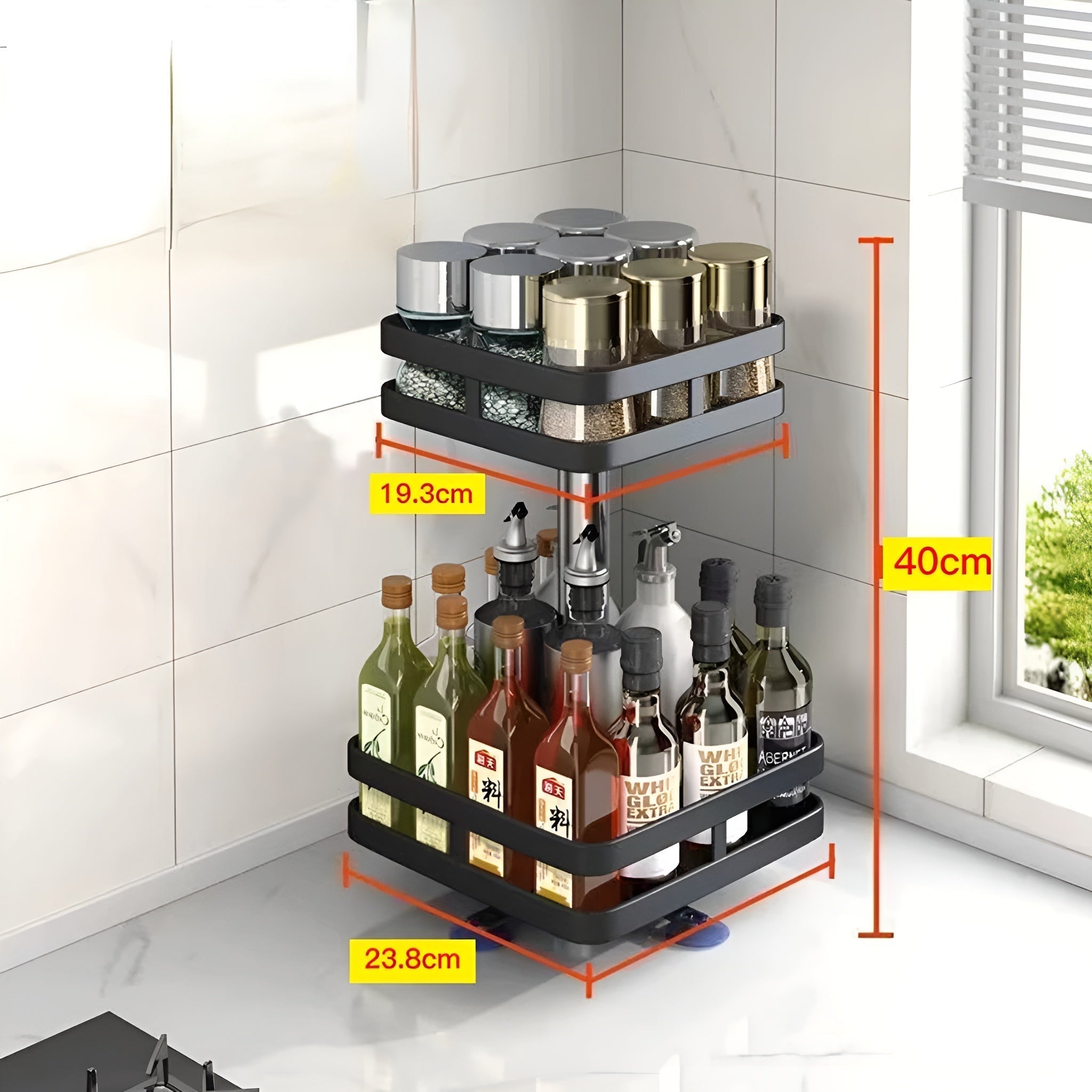 BowLift | Spice Rack - 360° Rotatable Multi-Functional Shelf for the Kitchen - Organize with Ease!