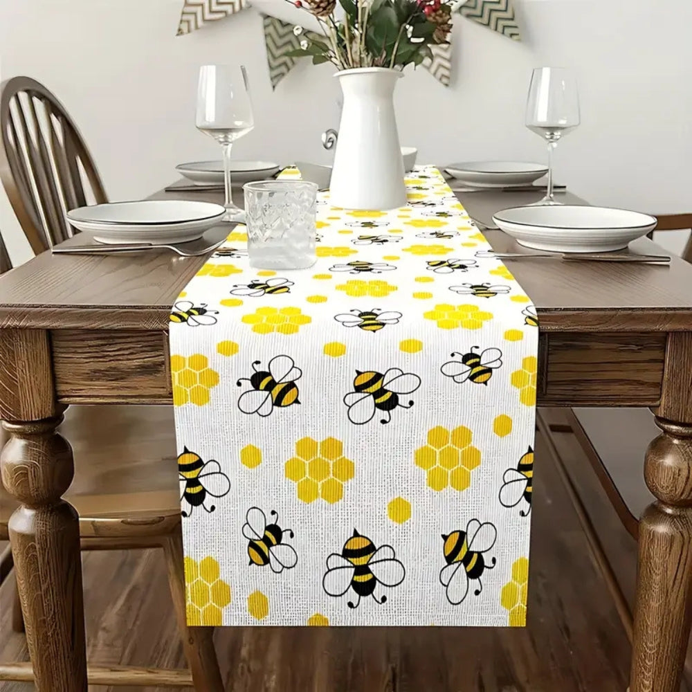 BowLift | Honeycomb Buzz Linen Table Runner