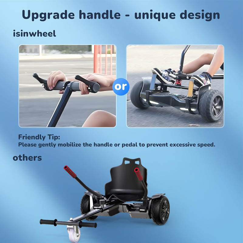 BowLift | Hoverboard Seat Attachment with 3*Shock Absorbers& 2*Glowing Wheels for 6.5" 8" 10" Hoverboard