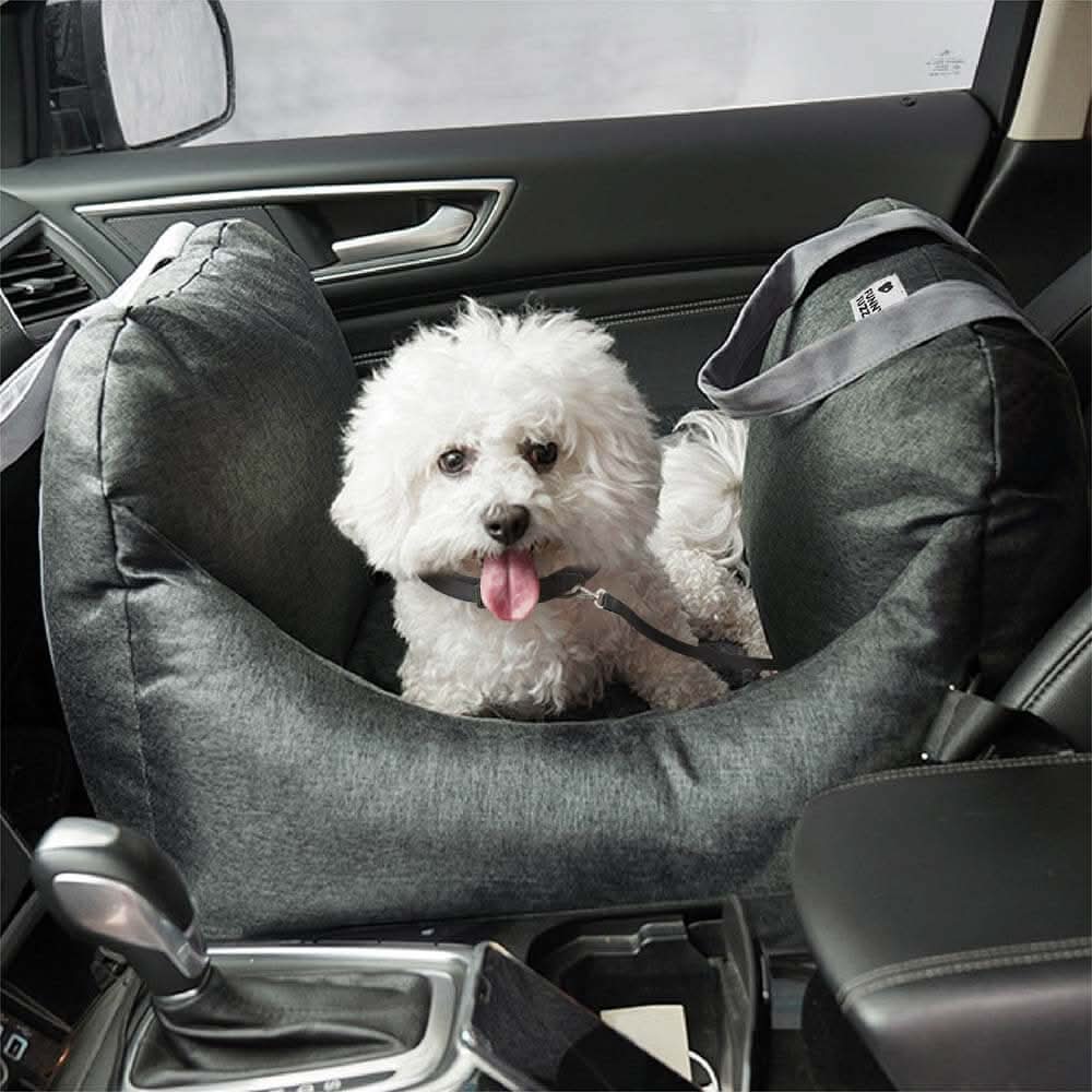 BowLift | Dog seat bed with safety belt & non-slip base for car & home