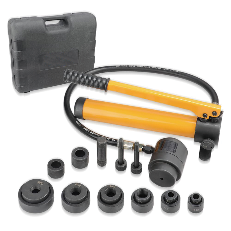 BowLift | Hydraulic Knockout Punch Kit, 9 Ton Hydraulic Knockout Punch Kit Manual Knockout Hole Punch Driver Set for Stainless Steel, Mild Steel, and Sheet Metal