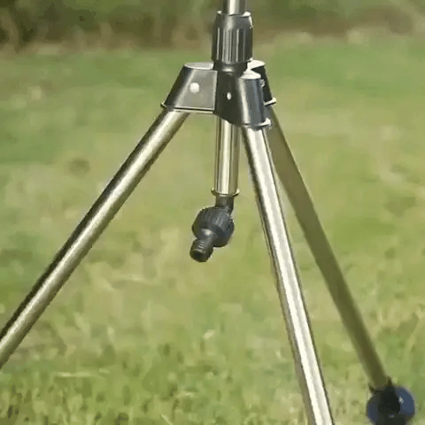 BowLift | High-Pressure Rotating Tripod Sprinkler | 360° Coverage, Adjustable Height & Quick Setup for Garden Care and Summer Fun