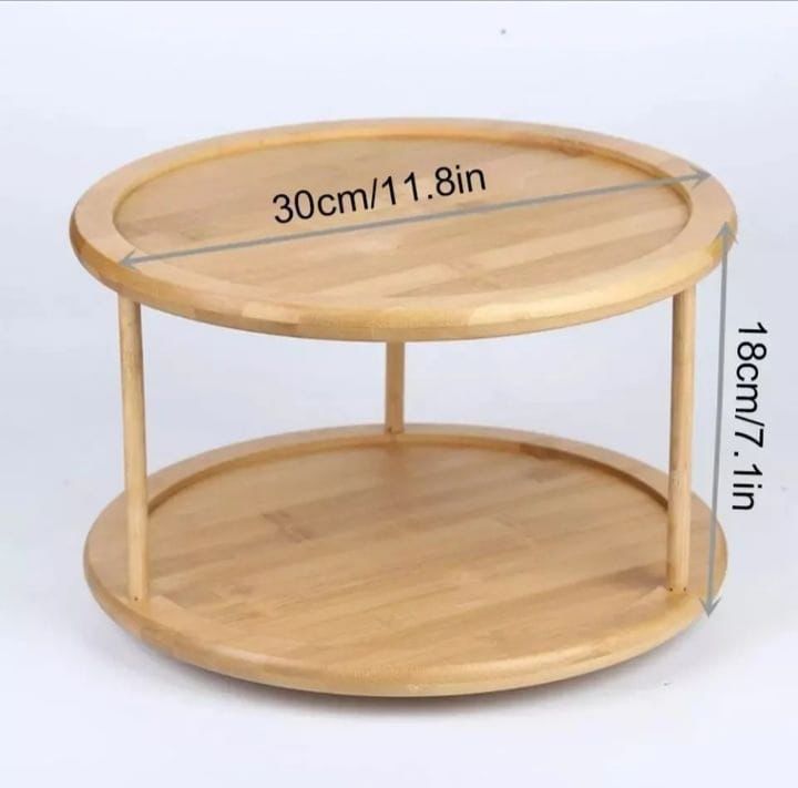 BowLift | 2Tier Rotating Bamboo Spice Rack