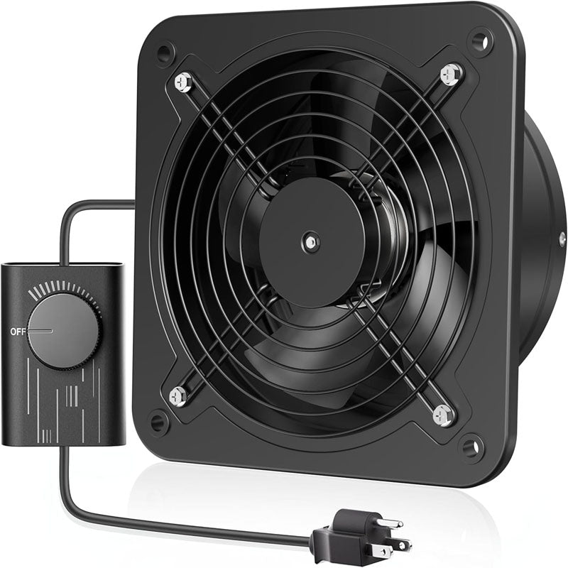 BowLift | 10 Inch Industrial Ventilation Extractor with Speed Controller 988 CFM Kitchen Exhaust Fan for Ceiling Bathroom Basement Attic Window Ventilation