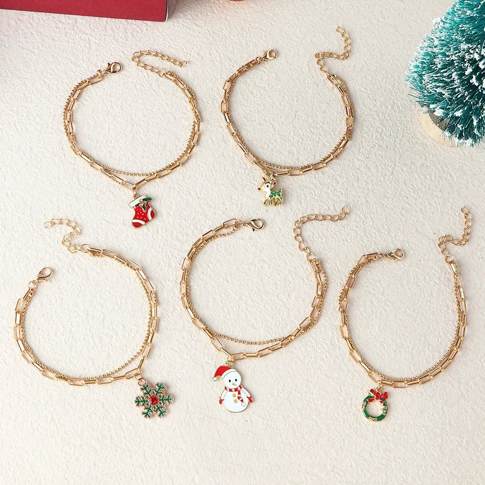 BowLift | Adjustable, gold-plated, festive charm bracelet for Christmas mood