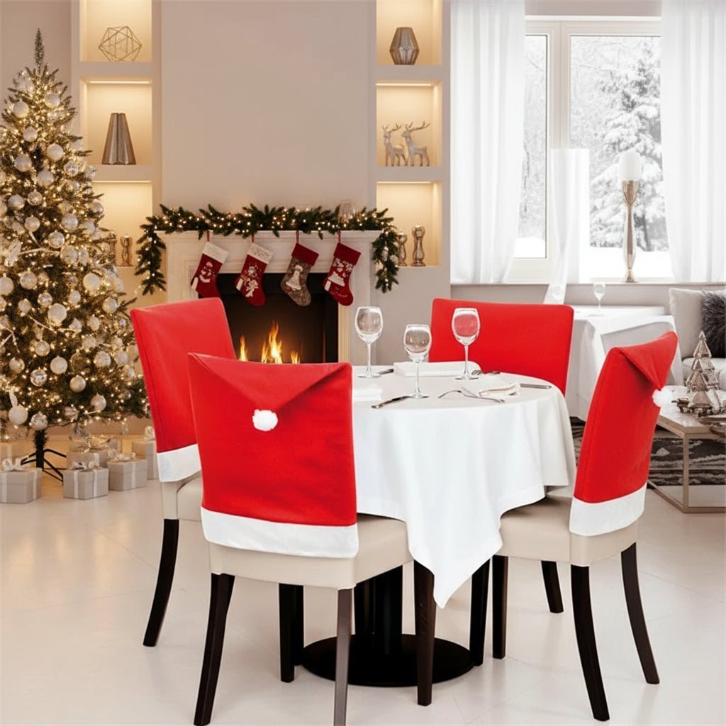 BowLift | 2-pack chair covers with Santa hat for festive table decoration