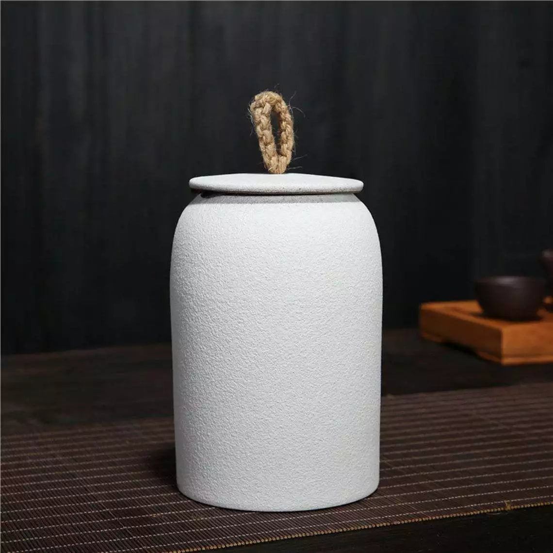 BowLift | Japanese tea canisters made of ceramics, retro stoneware, airtight, Gong-Fu made of ceramics, for candies, tea ceremony accessories